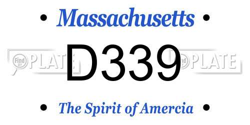 D339 Massachusetts License Plate