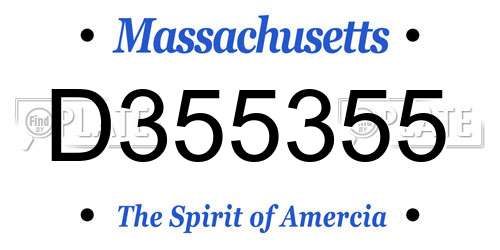 D355355 Massachusetts License Plate