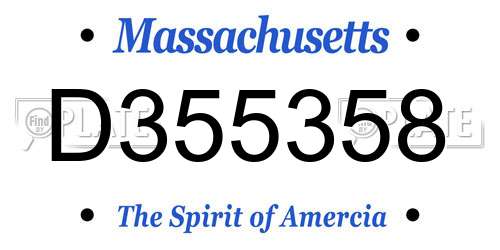 D355358 Massachusetts License Plate