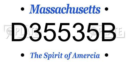 D35535B Massachusetts License Plate