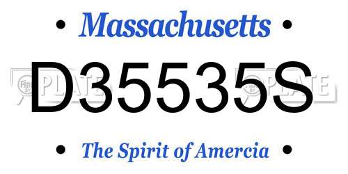 D35535S Massachusetts License Plate