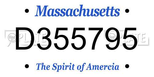 D355795 Massachusetts License Plate