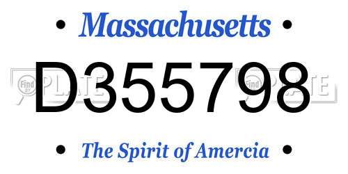 D355798 Massachusetts License Plate