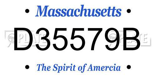 D35579B Massachusetts License Plate