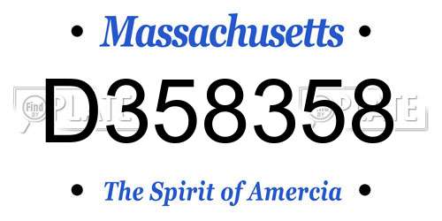 D358358 Massachusetts License Plate