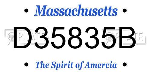 D35835B Massachusetts License Plate