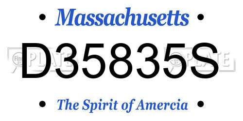 D35835S Massachusetts License Plate