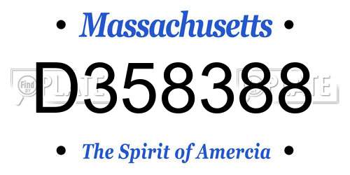 D358388 Massachusetts License Plate