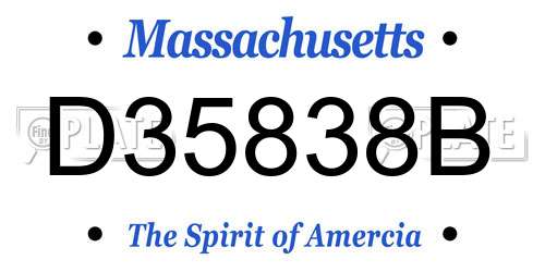 D35838B Massachusetts License Plate