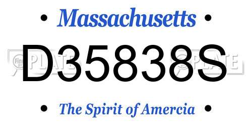 D35838S Massachusetts License Plate