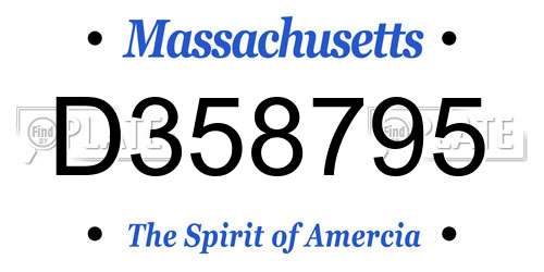 D358795 Massachusetts License Plate