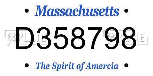 D358798 Massachusetts License Plate