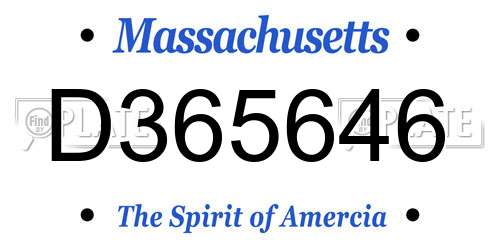 D365646 Massachusetts License Plate