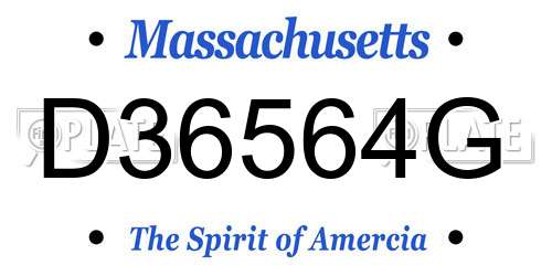 D36564G Massachusetts License Plate