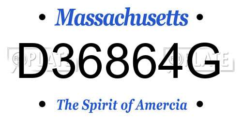 D36864G Massachusetts License Plate