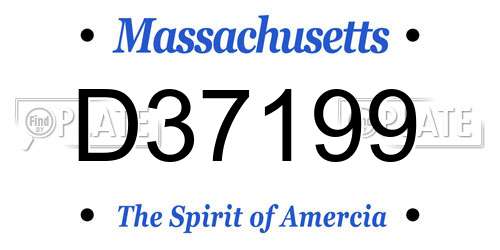 D37199 Massachusetts License Plate