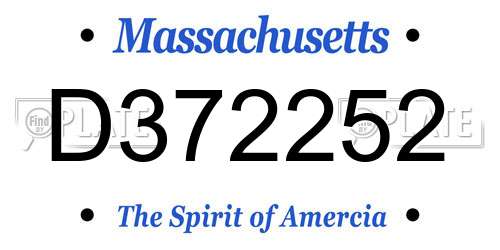 D372252 Massachusetts License Plate