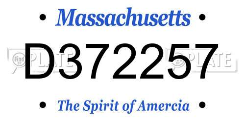 D372257 Massachusetts License Plate