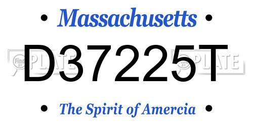 D37225T Massachusetts License Plate