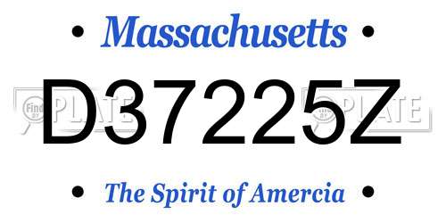 D37225Z Massachusetts License Plate