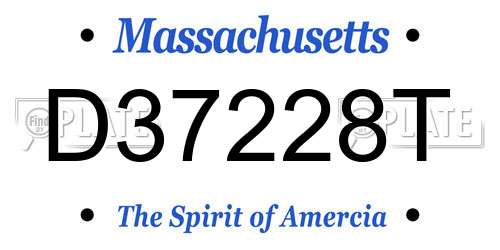 D37228T Massachusetts License Plate