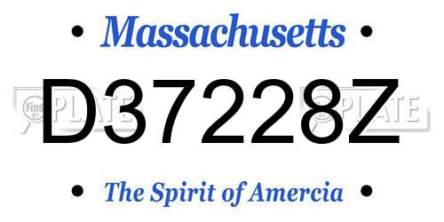 D37228Z Massachusetts License Plate