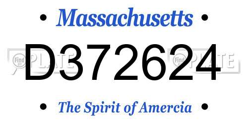 D372624 Massachusetts License Plate
