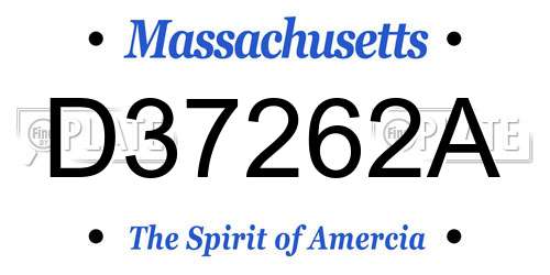 D37262A Massachusetts License Plate