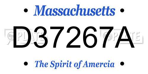 D37267A Massachusetts License Plate