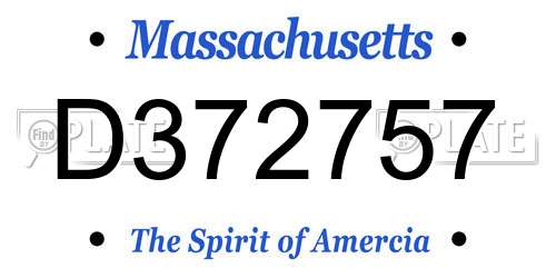 D372757 Massachusetts License Plate
