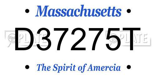 D37275T Massachusetts License Plate
