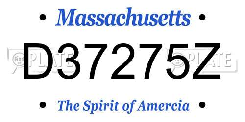 D37275Z Massachusetts License Plate