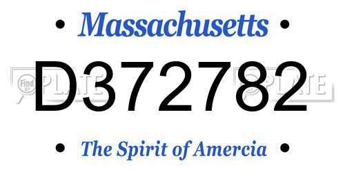 D372782 Massachusetts License Plate