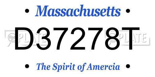 D37278T Massachusetts License Plate