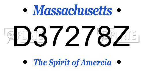 D37278Z Massachusetts License Plate