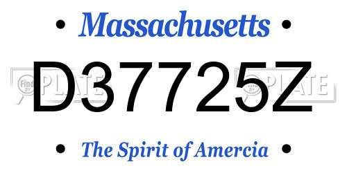 D37725Z Massachusetts License Plate