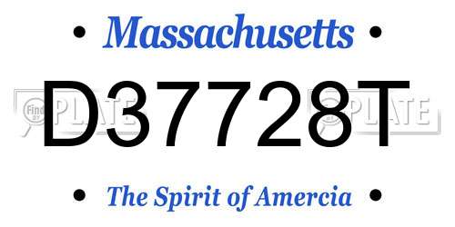D37728T Massachusetts License Plate