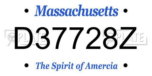 D37728Z Massachusetts License Plate