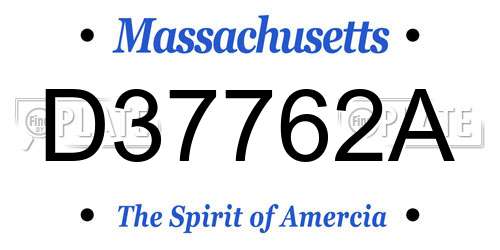 D37762A Massachusetts License Plate