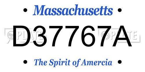 D37767A Massachusetts License Plate