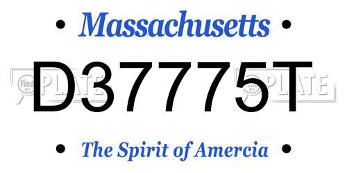 D37775T Massachusetts License Plate