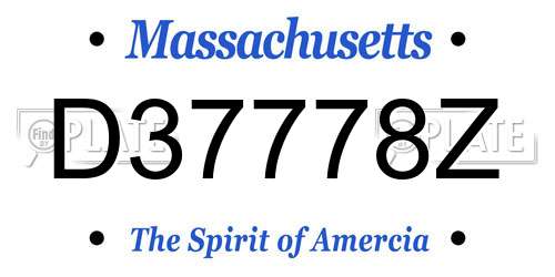 D37778Z Massachusetts License Plate