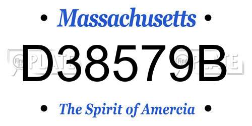 D38579B Massachusetts License Plate