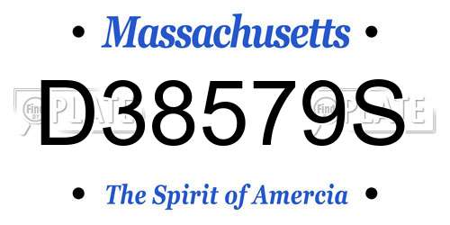 D38579S Massachusetts License Plate
