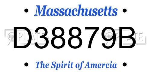 D38879B Massachusetts License Plate