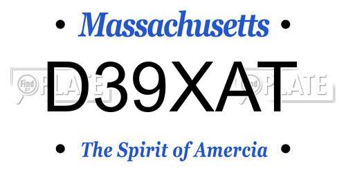 D39XAT Massachusetts License Plate