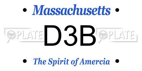 D3B Massachusetts License Plate