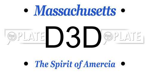 D3D Massachusetts License Plate