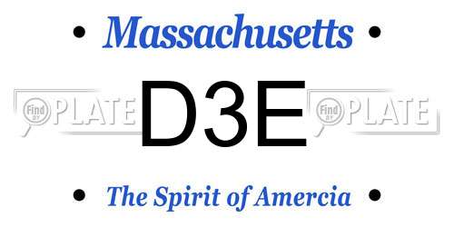 D3E Massachusetts License Plate
