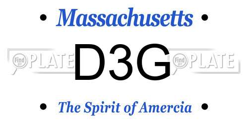 D3G Massachusetts License Plate